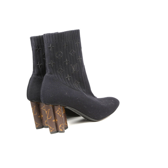 LOUIS VUITTON Boots Monogram Stretch Silhouette Socks Ankle Size 38 - Picture 7 of 16